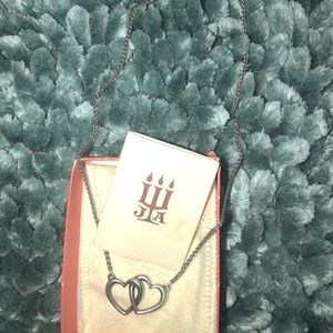 Sterling Silver James Avery Double Heart Necklace!